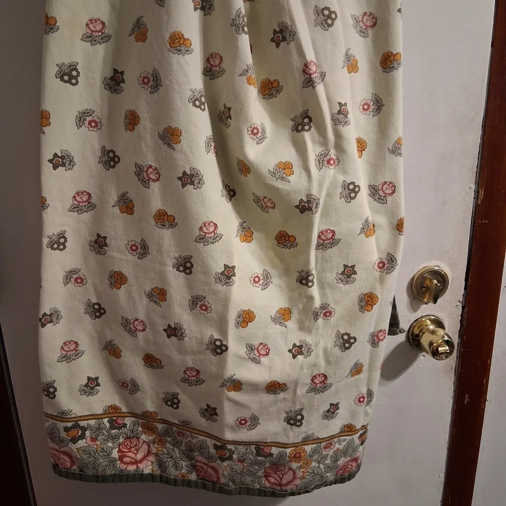 Vintage‎ Williams Sonoma Tablecloth Botanical Green 100% Cotton GVC Earth Tones